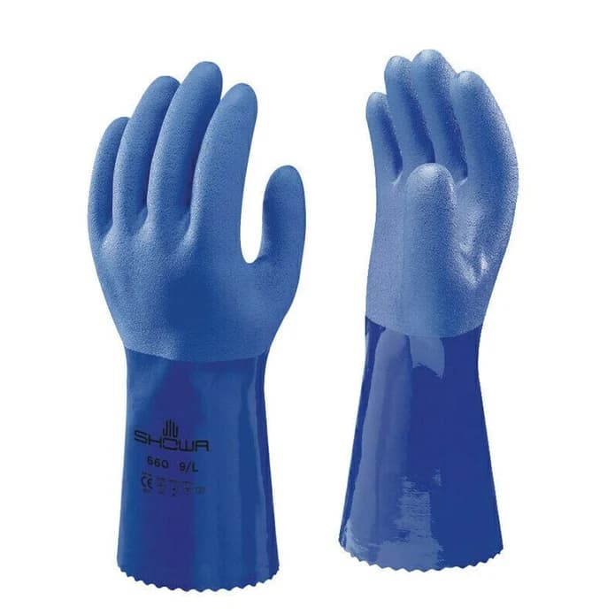 Atlas 660 Triple-Dipped PVC Commercial Fishing Gloves - Blue