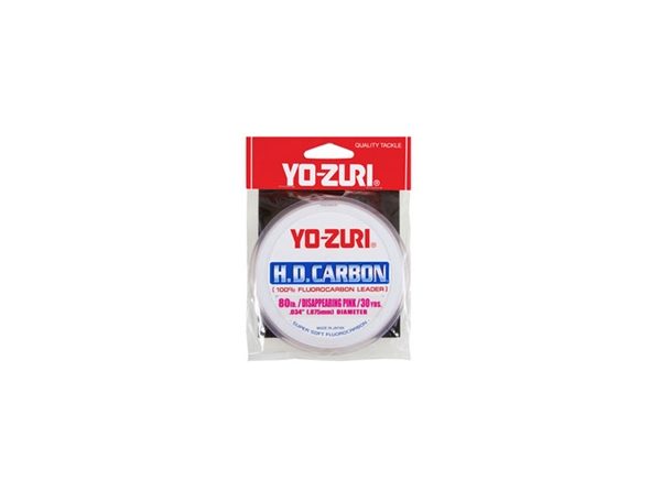 YoZuri Pink 100% Fluorocarbon Leader Line 30yd 150lb HD150LB-DP Big Game R898-DP 